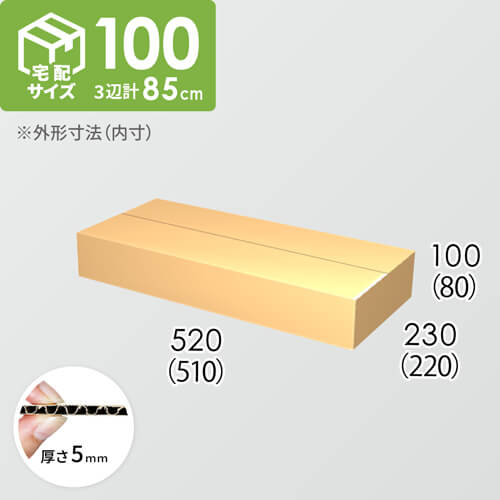 【宅配100サイズ】ダンボール箱(510×220×80) 5mm A/F K5×K5