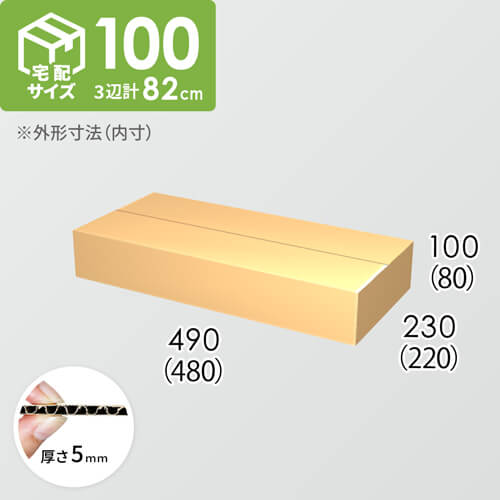 【宅配100サイズ】ダンボール箱(480×220×80) 5mm A/F K5×K5