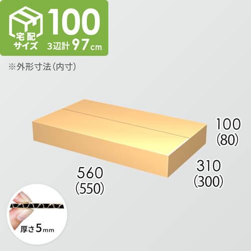 【宅配100サイズ】ダンボール箱(550×300×80) 5mm A/F K5×K5