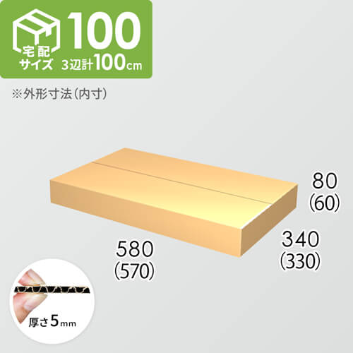 【宅配100サイズ】ダンボール箱(570×330×60) 5mm A/F K5×K5
