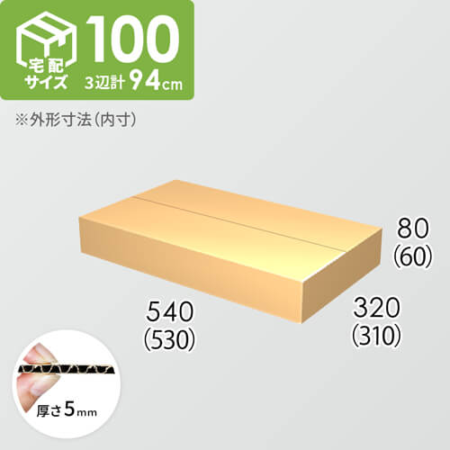 【宅配100サイズ】ダンボール箱(530×310×60) 5mm A/F K5×K5