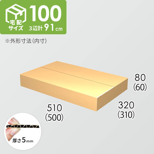 【宅配100サイズ】ダンボール箱(500×310×60) 5mm A/F K5×K5