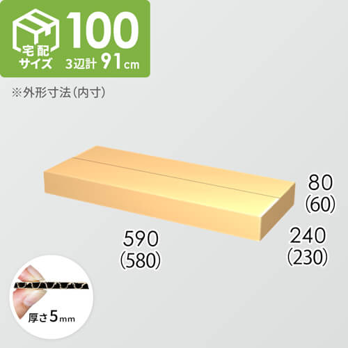【宅配100サイズ】ダンボール箱(580×230×60) 5mm A/F K5×K5