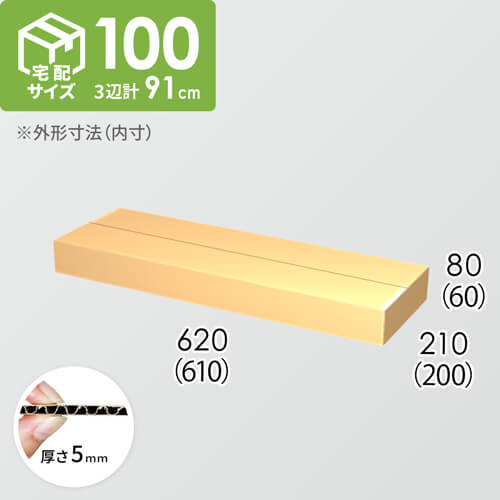 【宅配100サイズ】ダンボール箱(610×200×60) 5mm A/F K5×K5