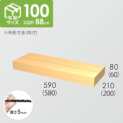【宅配100サイズ】ダンボール箱(580×200×60) 5mm A/F K5×K5