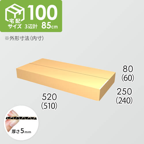 【宅配100サイズ】ダンボール箱(510×240×60) 5mm A/F K5×K5