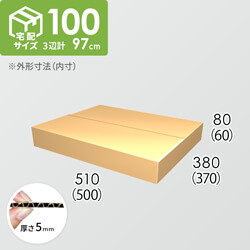 【宅配100サイズ】ダンボール箱(500×370×60) 5mm A/F K5×K5