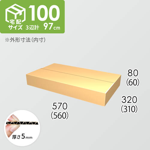 【宅配100サイズ】ダンボール箱(560×310×60) 5mm A/F K5×K5