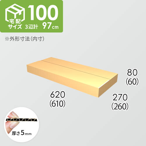 【宅配100サイズ】ダンボール箱(610×260×60) 5mm A/F K5×K5