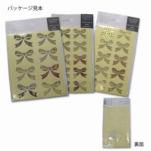 ギフトシール Ｍ リボンゴールド １０４片