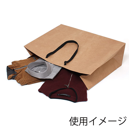 ファッションバッグ（茶・アクリル紐・幅600×マチ180×高さ420mm）