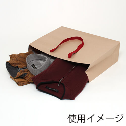 ファッションバッグ（茶・アクリル紐・幅450×マチ135×高さ320mm）