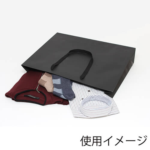 ファッションバッグ（黒・アクリル紐・幅520×マチ100×高さ420mm）