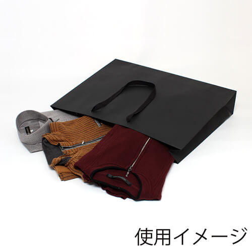 ファッションバッグ（黒・アクリル紐・幅600×マチ100×高さ420mm）