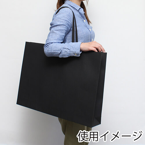 ファッションバッグ（黒・アクリル紐・幅600×マチ100×高さ420mm）