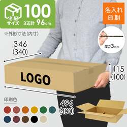 【名入れ印刷】宅配100サイズ 段ボール箱（薄型）