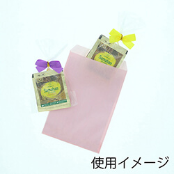 紙平袋（筋入り・ピンク・幅105×高150mm)