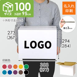 【名入れ印刷】宅配100サイズ ダンボール箱（白)