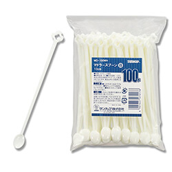 サンナップ マドラースプーン MD-100WH 13cm バラ 白 100本