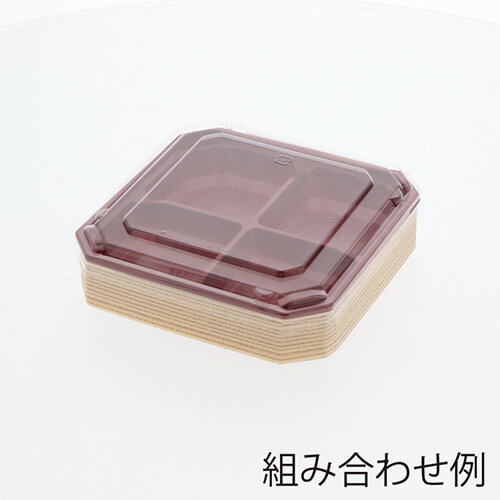 アクタ 弁当容器 ワン折重(フタ) 隅切 50K 透明 50枚