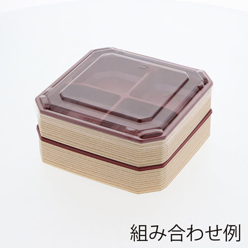 アクタ 弁当容器 ワン折重(フタ) 隅切 50K 透明 50枚