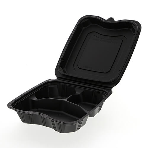 リスパック 弁当容器 バイオデリカシェルBOX 70-1 黒 25枚