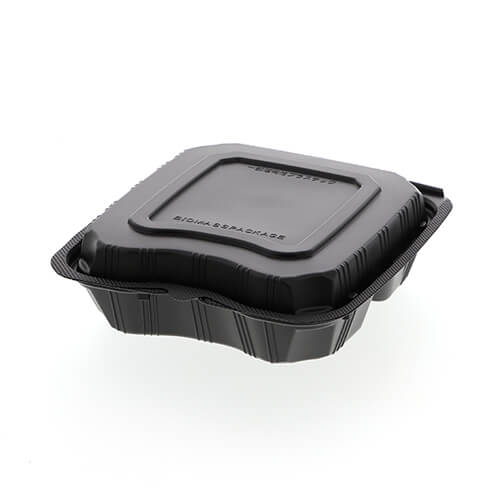 リスパック 弁当容器 バイオデリカシェルBOX 70-1 黒 25枚
