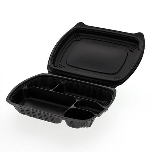 リスパック 弁当容器 バイオデリカ シェルBOX 80-1 黒 25枚