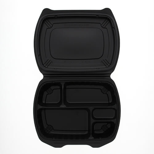 リスパック 弁当容器 バイオデリカ シェルBOX 80-1 黒 25枚