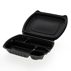 リスパック 弁当容器 バイオデリカ シェルBOX 80-1 黒 25枚