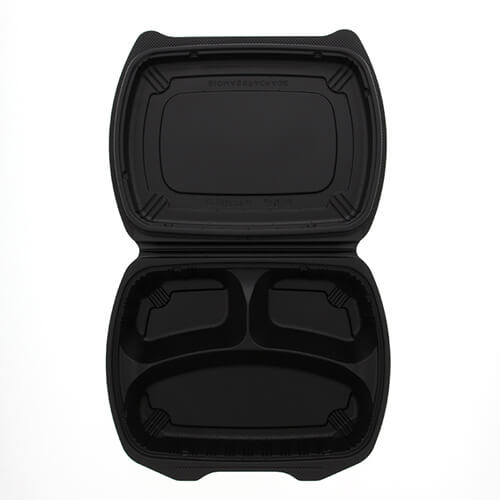 リスパック 弁当容器 バイオデリカ シェルBOX 80-2 黒 25枚