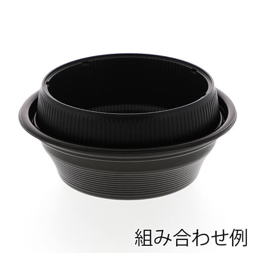 リスパック 麺容器 麺丼 中皿 黒 50枚