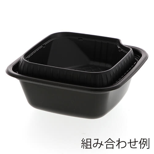 リスパック 丼容器 正角丼 本体 黒 50枚