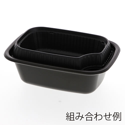 リスパック 丼容器 長角丼 中皿 黒 50枚