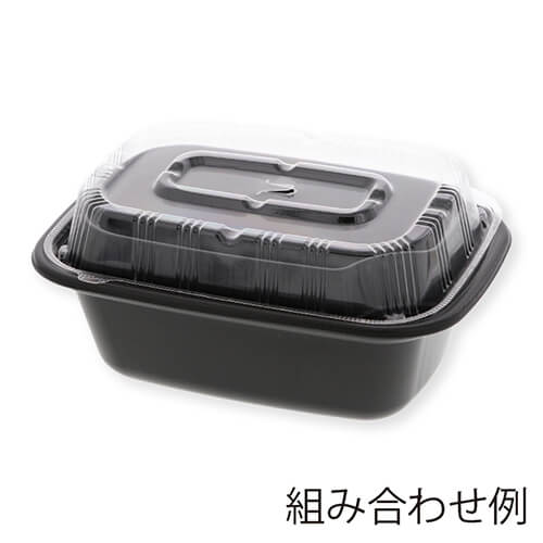 リスパック 丼容器 長角丼 中皿 黒 50枚
