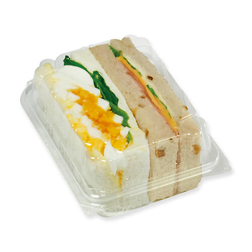 デンカポリマー 食品容器 フードパック(嵌合タイプ) サンドイッチ用 OPSW9-12(50) 50枚