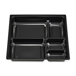 エフピコチューパ 仕出し弁当容器 紙ボックスMSD中仕切 80-80 E-1 黒 50枚 width=