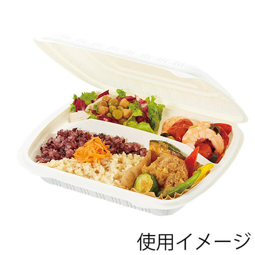 シンメイ 食品容器 コーンスターチパック仕切付 IDFP-50 50枚