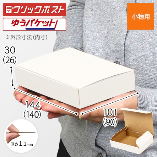 【ゆうパケット・クリックポスト最小サイズ】厚さ3cm・N式ケース（白）