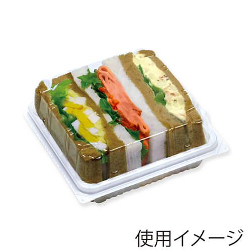 デンカポリマー 食品容器 フードパック(嵌合タイプ) サンドイッチ用 OPSW12-12(50) 白 50枚