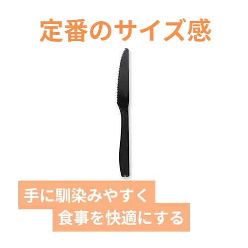 ホウケン産業 プラスチックナイフ 16cm 黒 個包装 100本
