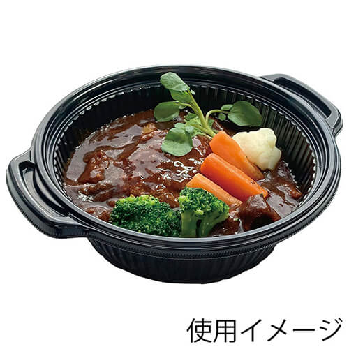 エフピコ 丼・お重容器 DLVデリ 18-16(60)MSD 本体 黒 50枚