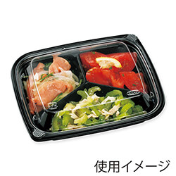 エフピコチューパ 惣菜容器 グルメ LP500-3 本体 黒 100枚
