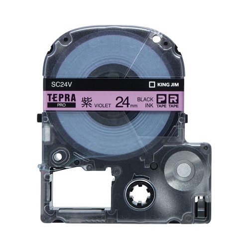 テプラ　ＰＲＯテープ　パステル紫ラベル２４ｍｍ黒字