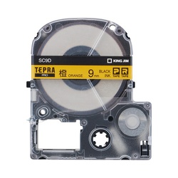 テプラ　ＰＲＯテープ　パステル橙ラベル９ｍｍ黒文字