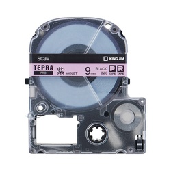 テプラ　ＰＲＯテープ　パステル紫ラベル９ｍｍ黒文字