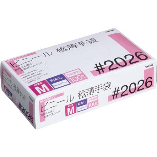 ビニール使い切り手袋　粉無　Ｍ　１００枚×１０