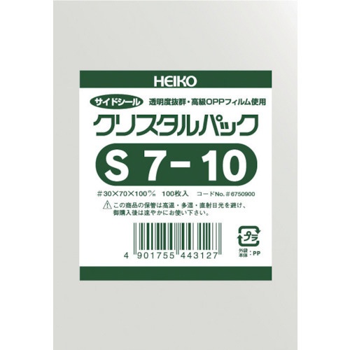 ＯＰＰ袋テープなしクリスタルパックＳ７−１０