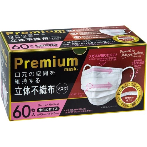 プレミアム立体不織布マスク　小さめ　６０枚×４８