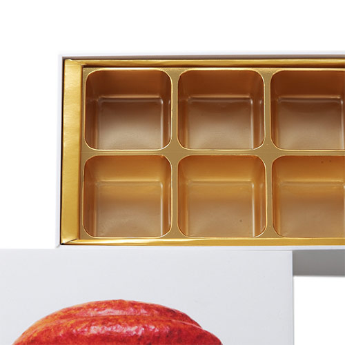 貼り箱（チョコ6個用・金トレー付き）